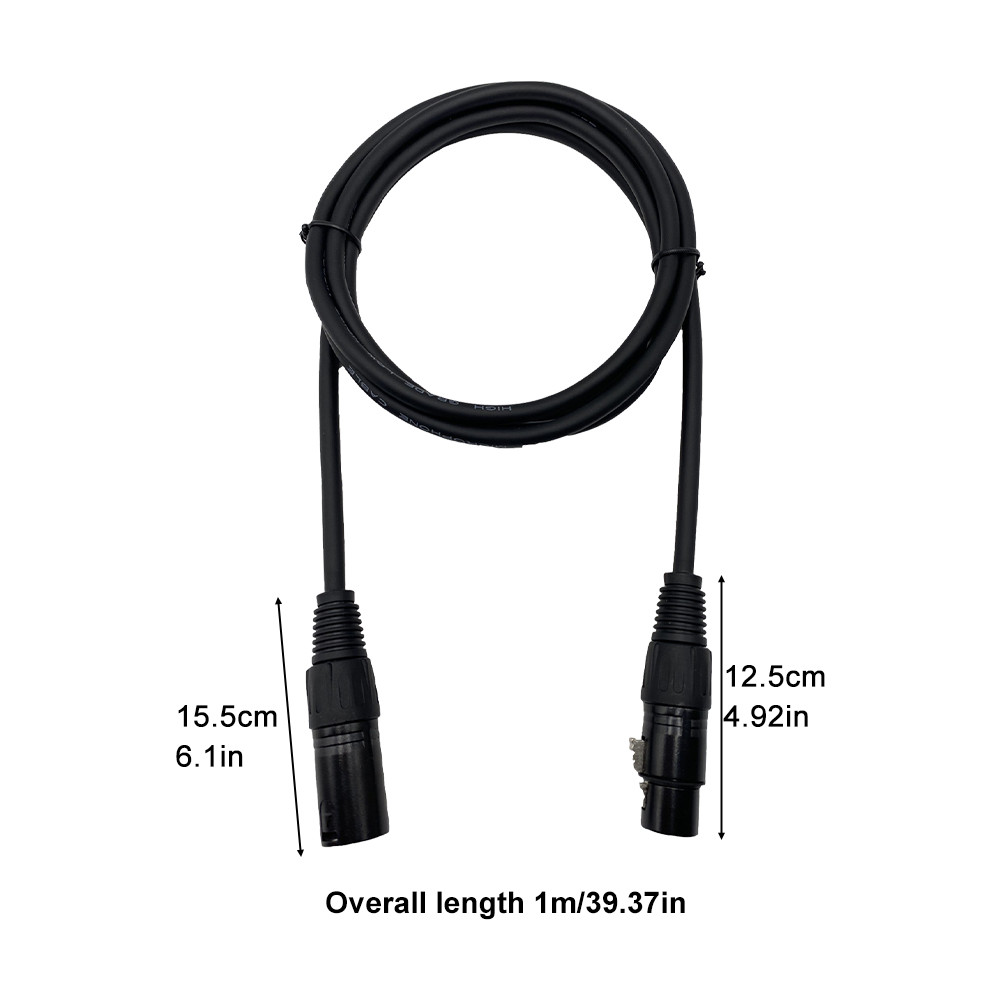 【1M สายดำ】สายสัญญาณเสียง XLR Male To XLR Female (ผู้เมีย) Mic Cable ยาว 1 เมตรXLR-XLR 3Pin สาย เคเบิล ชายหญิง สายเชื่อ