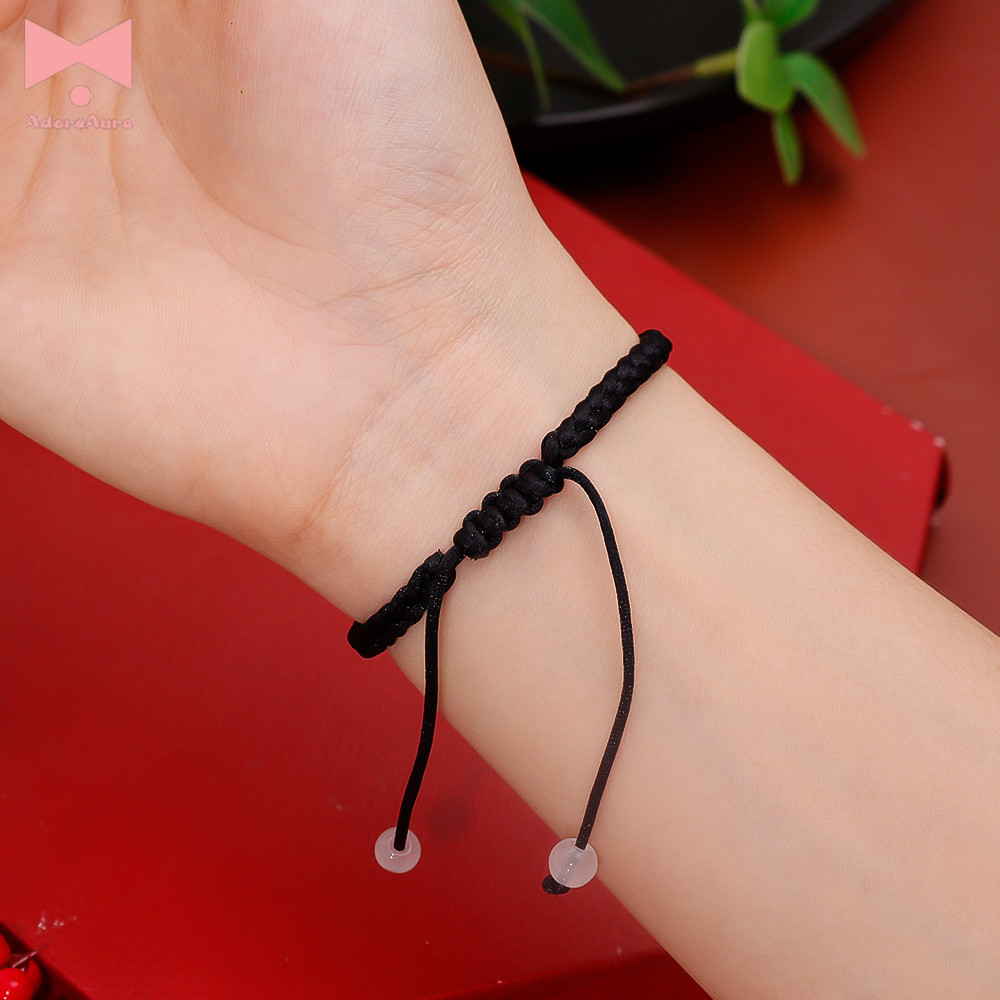 สร้อยข้อมือสายสีแดงปรับได้ 1 คู่ | สายรัดข้อมือโพลีเอสเตอร์เชือกสําหรับทุกวัน/ของขวัญ/โปรโมชั่นเหตุการณ์ | เครื่องประดับเสน่ห์นําโชคสําหรับผู้ชาย/ผู้หญิง