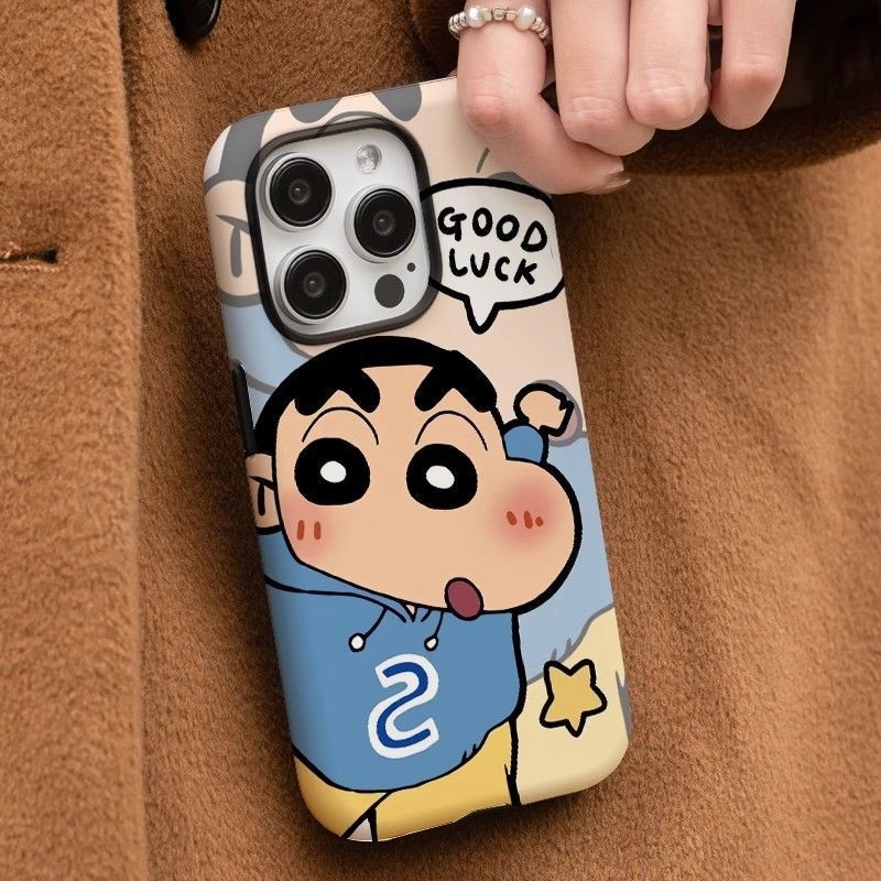 Lucky เคสโทรศัพท์ 2-in-1 ใหม่เข้ากันได้กับ Apple 17/16 เคสโทรศัพท์ iPhone 15 Pro Max ฟิล์มใหม่ 14/13 Creative 12/11 Pro Max 7/8 Plus เคสโทรศัพท์เคลือบเงาสองชั้น