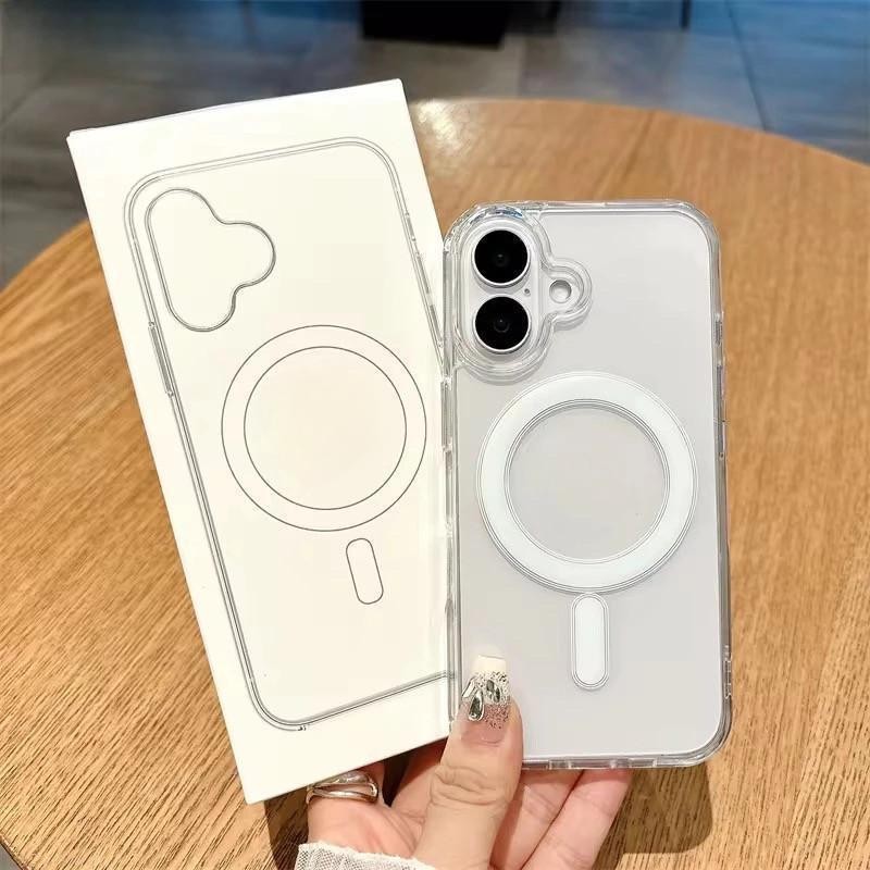 เคสใสแม่เหล็ก สำหรับ-ไอ-โฟน For IP 16 16Pro 16Plus 16Promax 15/14/13/12/11 A56 A55 เคสกันกระแทก เคสใ