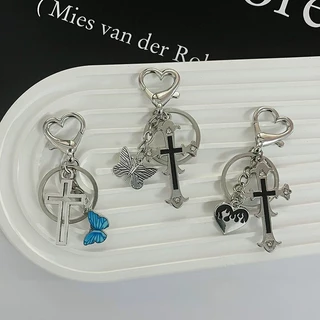 แฟชั่น Y2K Vintage Cross ผีเสื้อโทรศัพท์ Charms KeyChains งานฝีมือกระเป๋าจี้รถของขวัญเครื่องประดับอุปกรณ์เสริม
