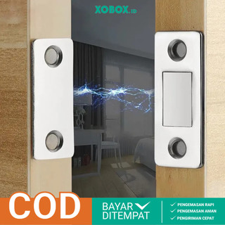 1Set Magnet Penahan Pintu Lemari Magnetic Door Closer Kunci Pengaman Penutup Laci HM1034
