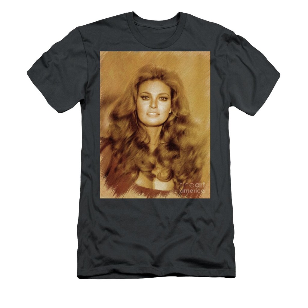 เสื้อยืด Vintage Raquel Welch, Actress T-Shirt แท้ Cotton 100% รัดรูป หนาๆ ดับกลิ่น+ต้านเชื้อ เซ็กซ
