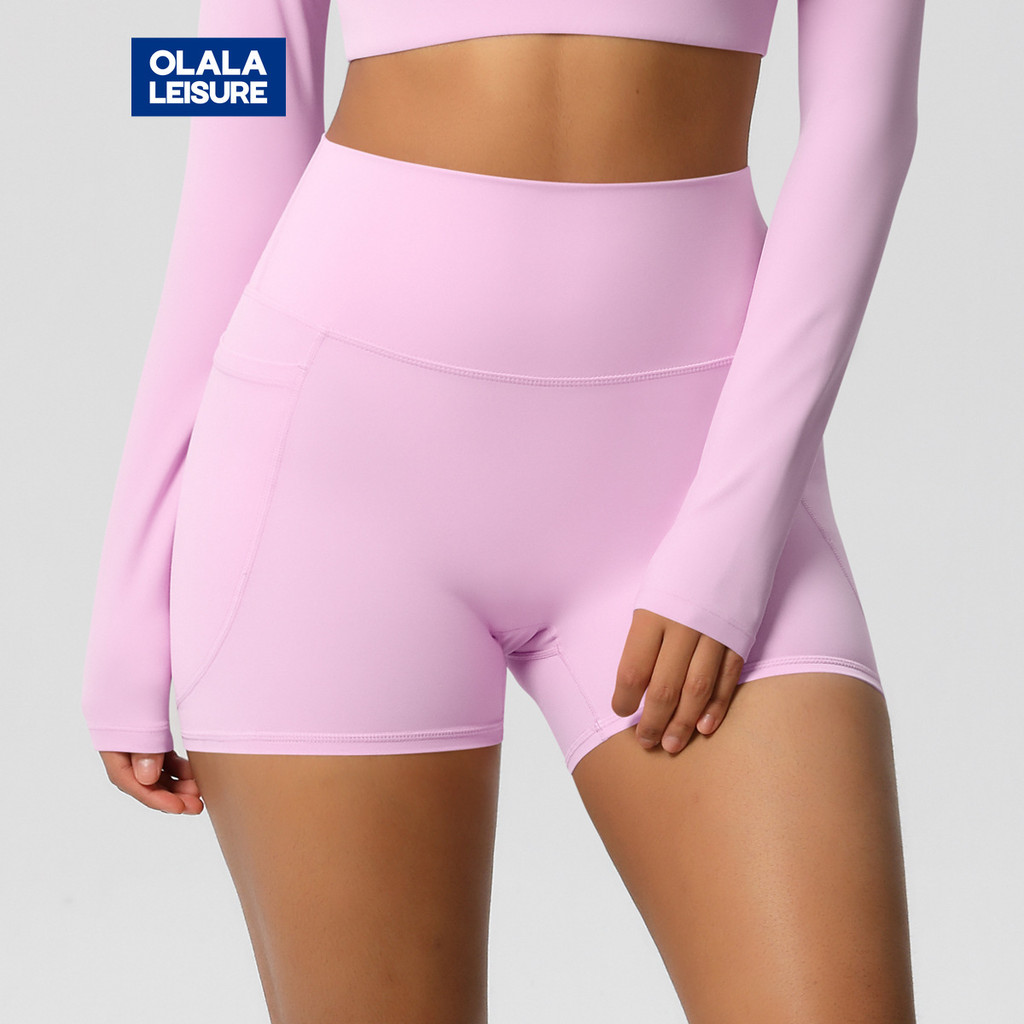 Airactive Leisure  Yoga Sports Shorts High Waist Side Pockets Breathable