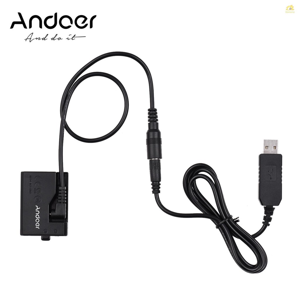 Andoer ACK-E10 5V USB Dummy แบตเตอรี่ DC Coupler อะแดปเตอร์ (เปลี่ยนสําหรับ LP-E10) ใช้งานร่วมกับ Ca