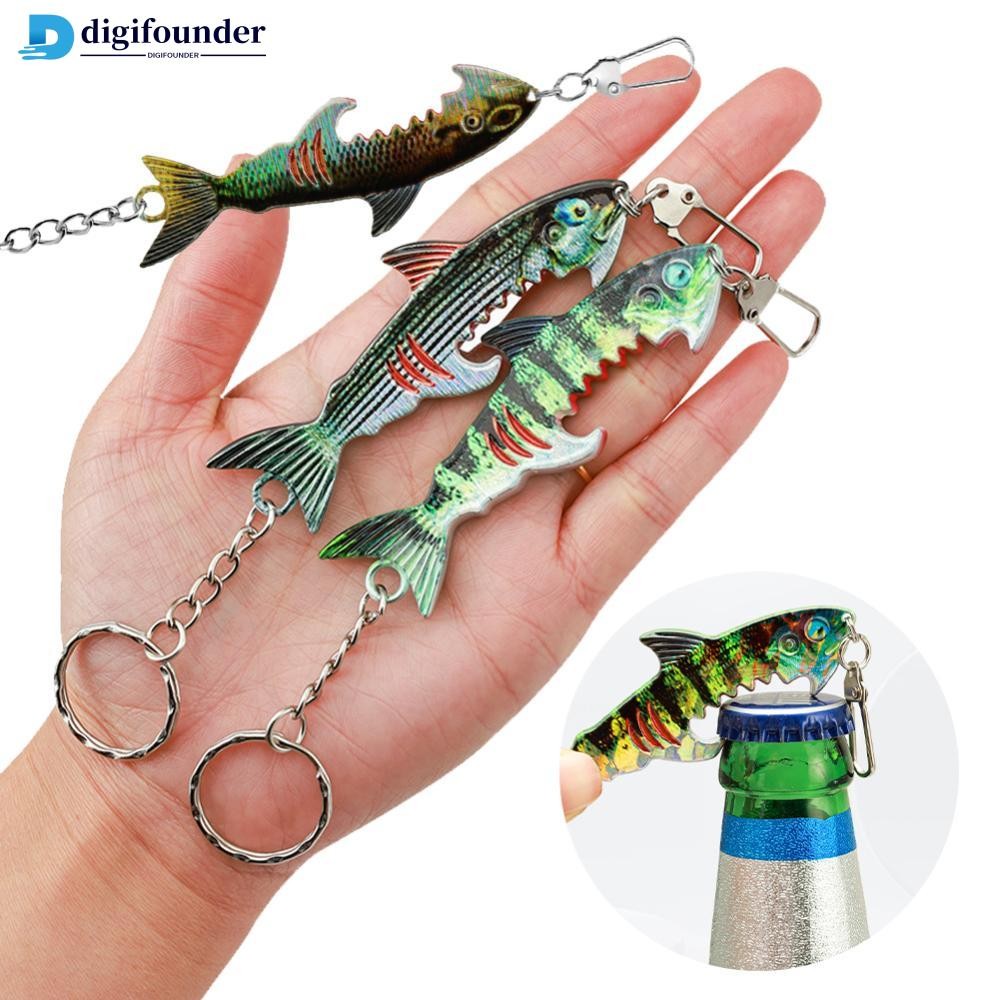 DIGIFOUNDER 1PC 34G/9 ซม.จําลอง Lure เหยื่อ Fish-Shaped ที่เปิดขวดแบบพกพาพวงกุญแจแผ่นเหล็กเหยื่อ J8Y