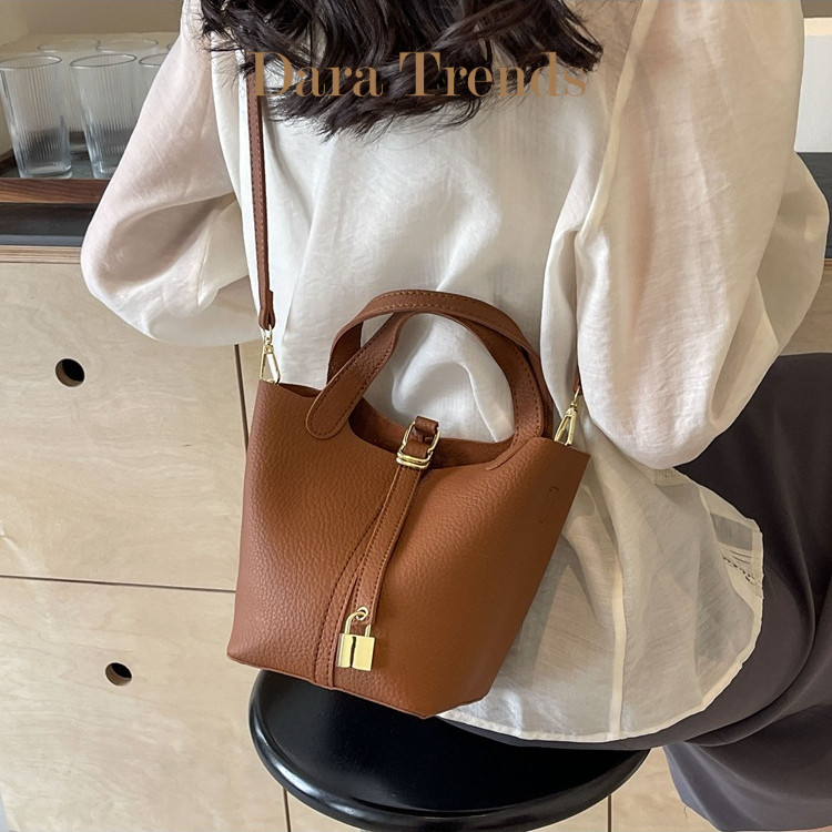 สไตล์ใหม่แบบพกพากระเป๋า High-End หญิง Casual One-Shoulder Messenger กระเป๋าตะกร้าผักกระเป๋า Multi @