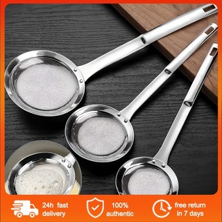 Filter Scoop Stainless Steel Fat Skimmer Spoon Fine Mesh Strainer Food Strainer With Long Handle