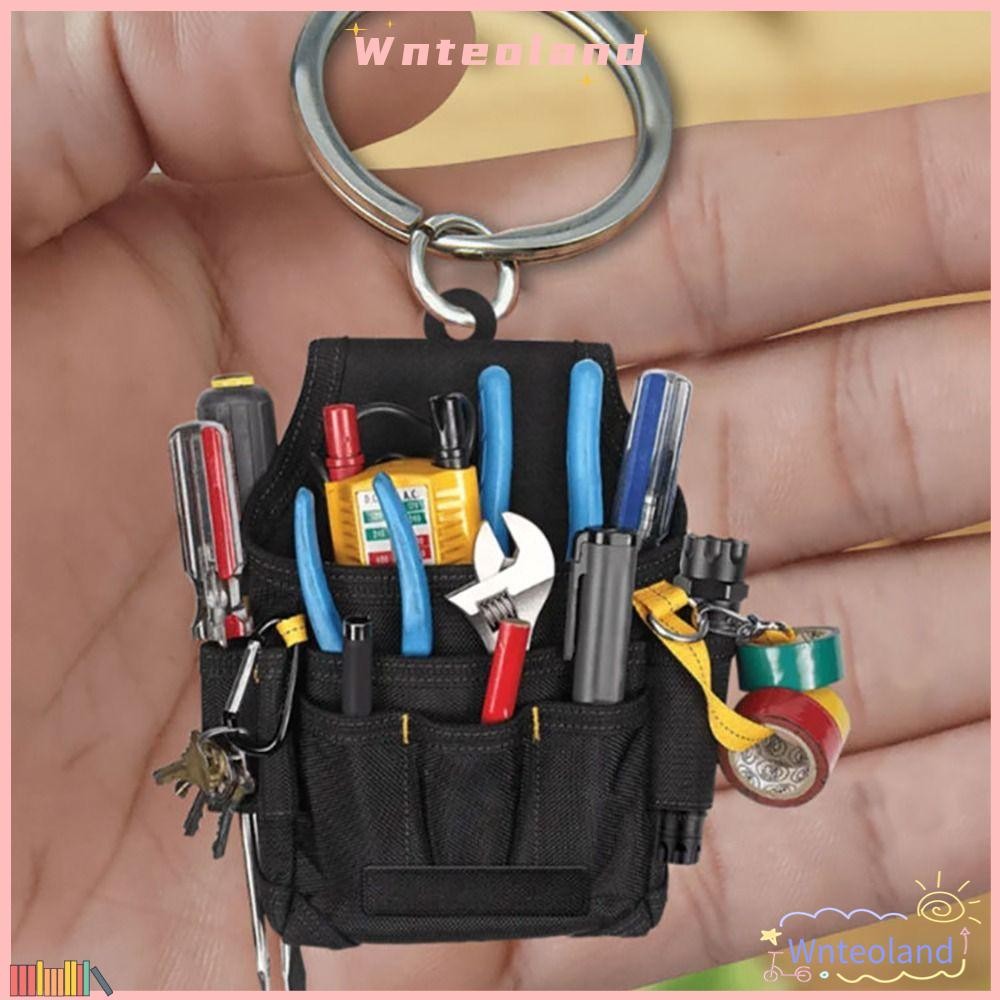 WNTEOLAND พวงกุญแจเครื่องมือช่างไฟฟ้า, พวงกุญแจอะคริลิคตกแต่งส่วนบุคคล, เครื่องประดับทํามือกระเป๋าเครื่องมือช่างไฟฟ้าแขวนจี้บ้าน