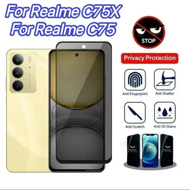 ฟิล์มกันเสือก ป้องกันการแอบมอง สำหรับ Realme C75X /C75x/C75 /Realme14 /Realme14x ฟิล์มกันรอยกระจกนิร