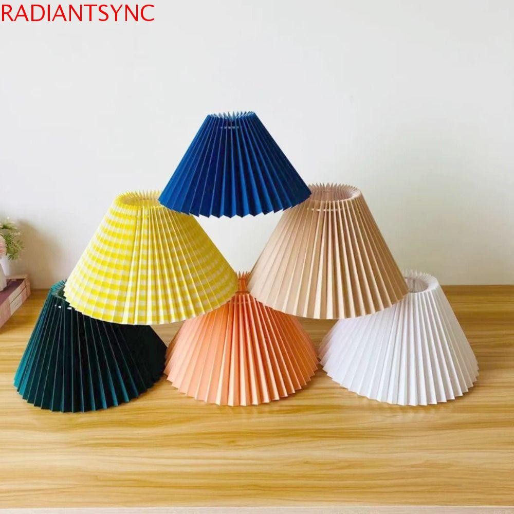 RADIANTSYNC โคมไฟจีบ, ฝาครอบโคมไฟตั้งโต๊ะ Retro ล้างทําความสะอาดได้, ตกแต่งเพดาน DIY Minimalist Modern Light Cover โคมไฟตั้งพื้น