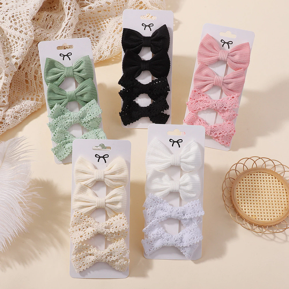 4 ชิ้น/เซ็ตลูกไม้ Bows กิ๊บติดผมสําหรับสาวน่ารัก Handmade Corduroy Hairpin Barrettes ใหม่ Headwear เด็กอุปกรณ์เสริมผมของขวัญ