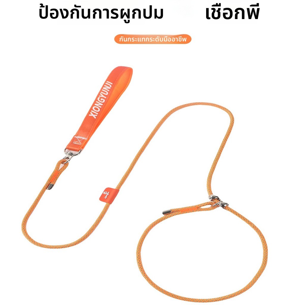 สายจูงสุนัข P-Chain ด้ามแบนนุ่มมือ สำหรับสุนัขเล็ก-กลาง ควบคุมง่าย ไม่พันกัน
