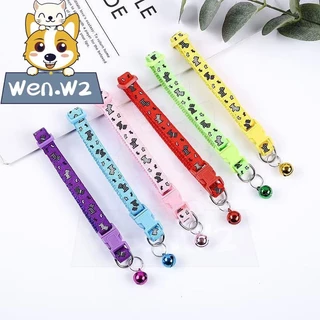 wen.W2 ปลอกคอสัตว์เลี้ยง มีกระดิ่ง ปลอกคอแมวและสุนัข ปรับสายได้