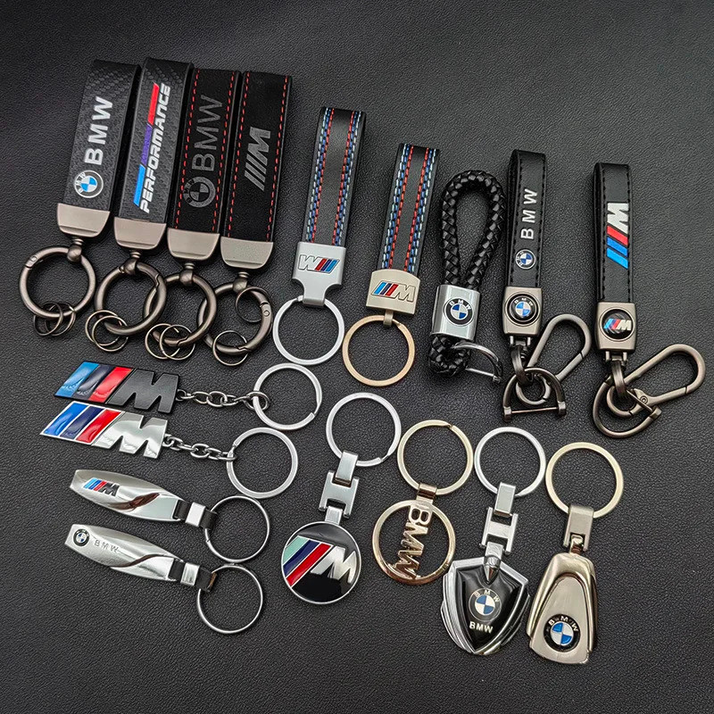 2025 Leather Metal Logo Key Chain Luxury Car Keychain For BMW E46 E90 E39 E60 E36 E30 E61 E91 E92 E8