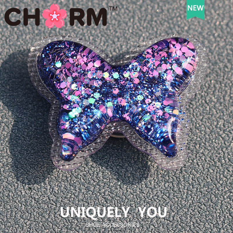 JIBBITZ Crocs charms ตัวติดรองเท้า Glitter หัวใจดาว ตัวติดรองเท้า Crocs