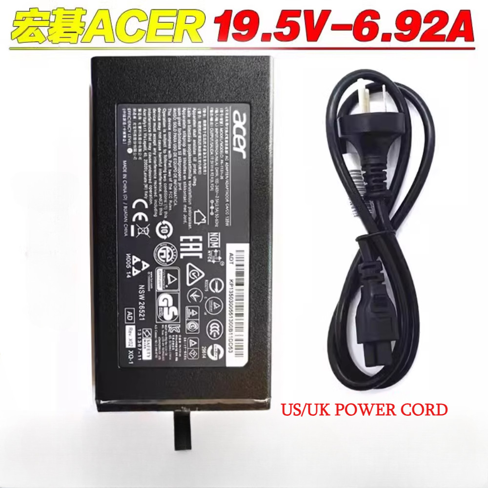 19.5V 6.92A 135W แล็ปท็อปเครื่องชาร์จไฟ AC สําหรับ Acer Nitro 5 N17C2 AN515-53 N20C2 N18C3 อะแดปเตอร