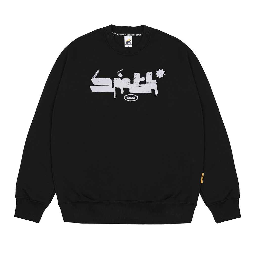 เสื้อสเวตเตอร์คอกลมผู้ชาย House of Smith - Smith Arabic Crewneck Black