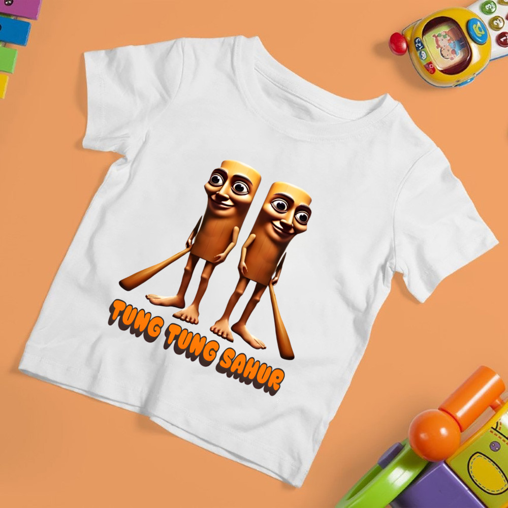 Tung Sahur เสื้อยืดเด็ก Tung Tung Sahur Meme เสื้อยืดเด็กแขนสั้น Tee เสื้อผ้า