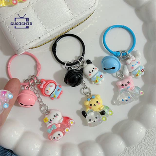 น่ารักโปร่งใส Fine Flash 3D Key Chain การ์ตูนกระเป๋านักเรียนจี้ Creative Accessory สายคล้องโทรศัพท์มือถือ Anti-Lost