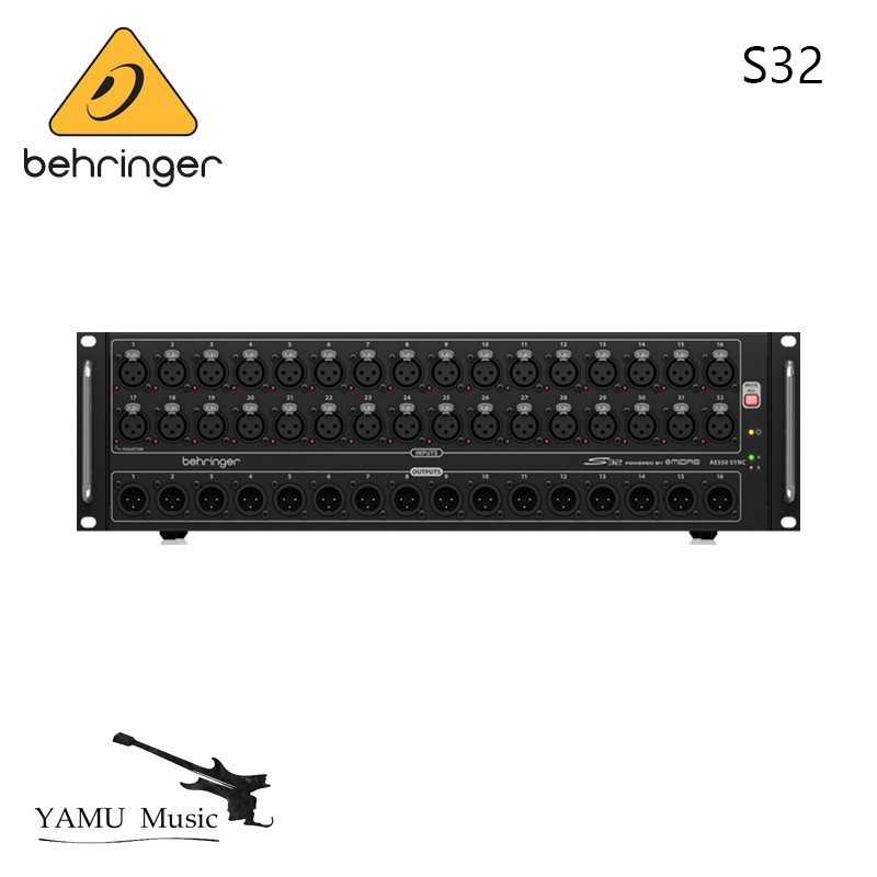 กล่อง Behringer S32 I/O พร้อม ปรีแอมป์ Midas ที่ควบคุมด้วยรีโมท 32 ช่อง, 16 เอาต์พุตและ AES50 จินตนา