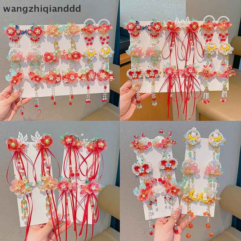 ღwdphღ 2ชิ้นโบราณ ชม. อันฟู่ ซูเปอร์ลําแสงกิ๊บเด็กเจ้าหญิงผีเสื้อขอบคลิปอุปกรณ์ผมสาวบนหัวคลิป {ว}