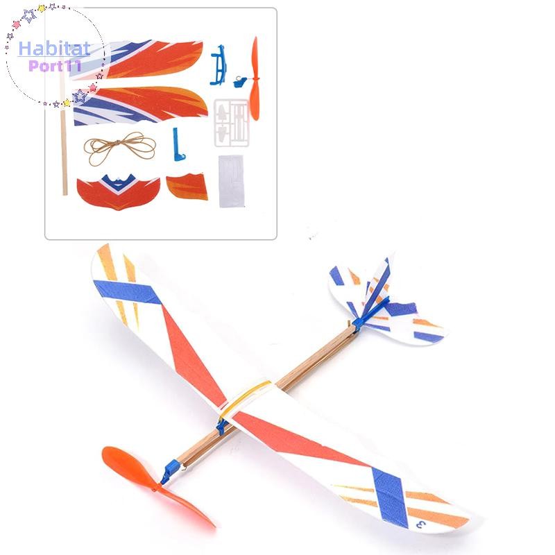 HabitatPort ยางรัดยืดหยุ่นขับเคลื่อนเครื่องบินเครื่องร่อน Flying Plane เครื่องบิน DIY เด็ก th