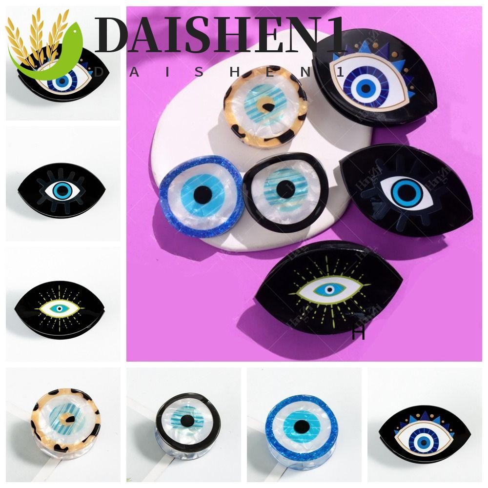 Daishen1 กิ๊บติดผมหางม้า PVC รูปตาปีศาจ สีฟ้า สไตล์เกาหลี สําหรับผู้หญิง