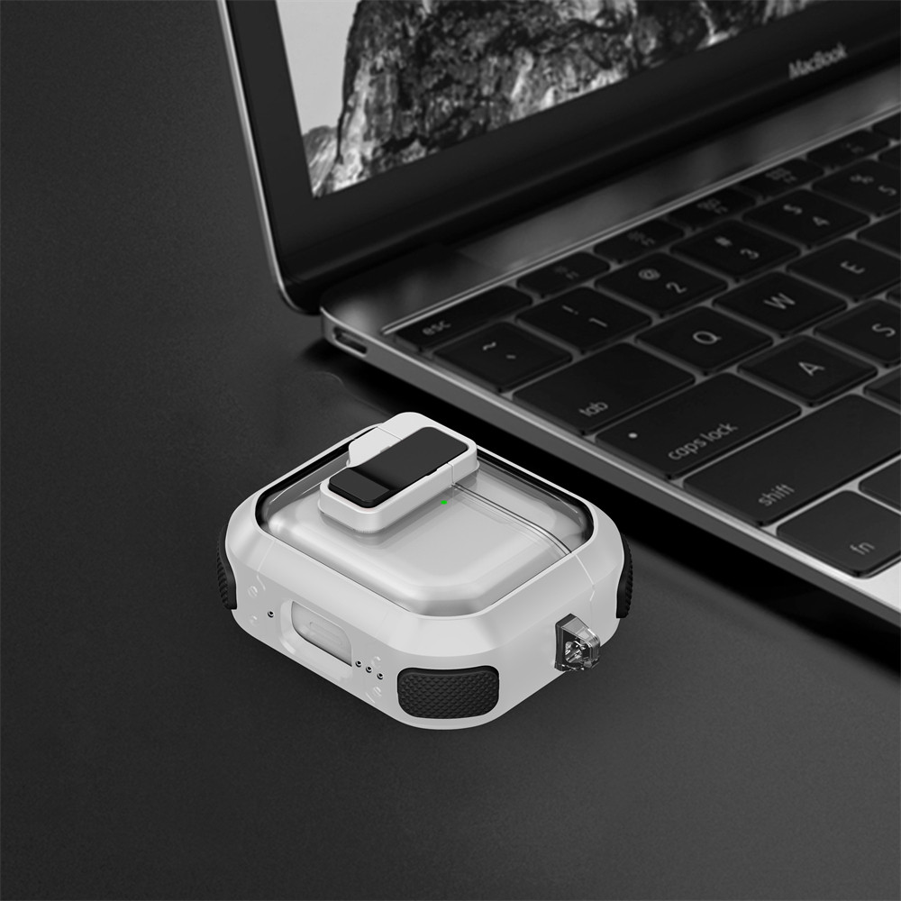 Lenuo พร้อมพวงกุญแจสําหรับ AirPods gen 4 anc Pro 2 3 1 Airpod Pro2 เคสแอร์พอต Case ปลอกกันกระแทกแม่เหล็กโปร่งใสล็อคอัตโนมัติ - รูปที่ 5