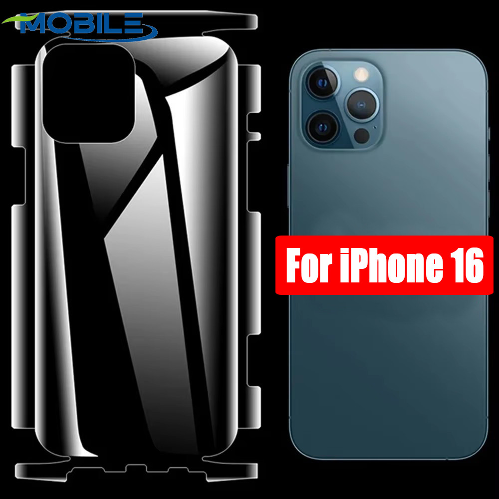 [ แนะนํา] ฟิล์มหลังโทรศัพท์มือถือ - เข้ากันได้กับ iPhone 16 15 Series - ฟิล์มนุ่มกรอบหลัง 2 IN 1 - ฟิล์มป้องกันรวมทุกอย่าง - ความละเอียดสูง ป้องกันรอยขีดข่วน