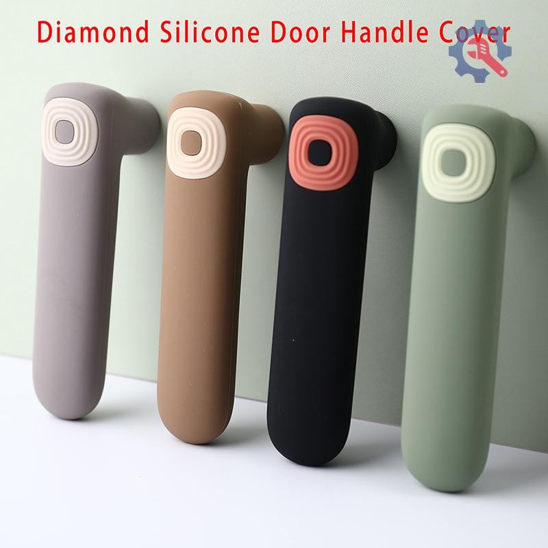 [GE] 1 PC ซิลิโคนมือจับประตูฝาครอบป้องกัน Anti Collision Static มือจับประตูลูกบิดตกแต่งบ้าน TH - รูปที่ 2