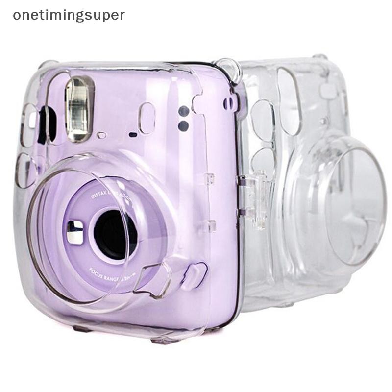 Onetimingsuper สําหรับ Instax Mini 11 กระเป๋ากล้องแบบพกพาโปร่งใสพร้อมสายคล้อง OTP