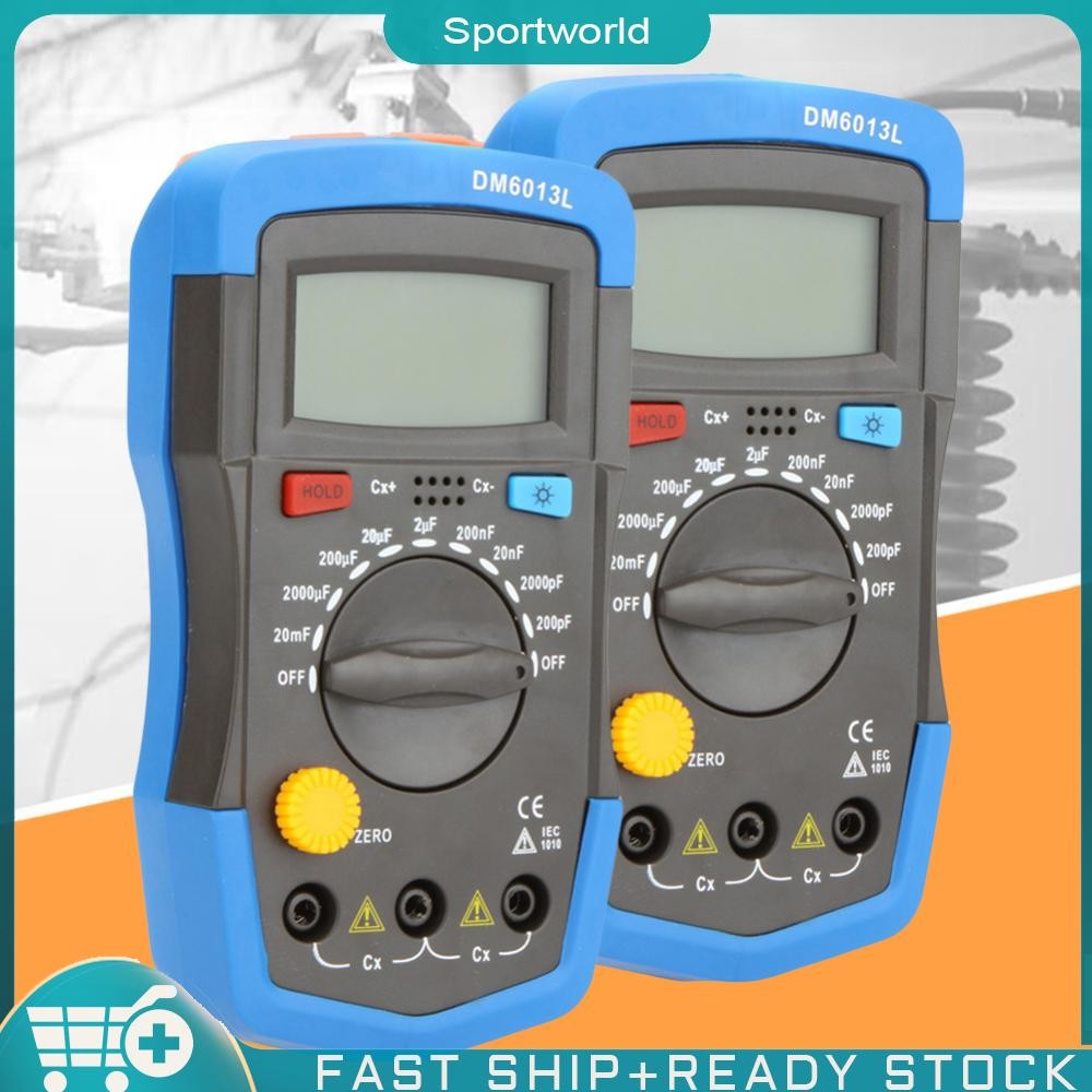 DM6013L เครื่องวัดคาปาซิเตอร์ดิจิตอล  Digital Capacitor Meter 200pF~20000uF  Backlight เครื่องมือการ