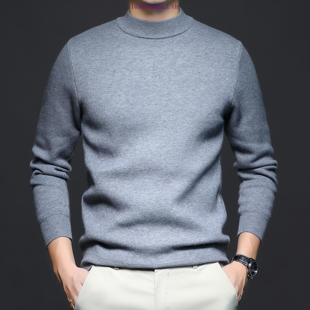 7 สี/M-5XLOversize แขนยาว คอเต่า เสื้อ สเวตเตอร์ พลัสไซซ์ สีพื้น แฟชั่นเรียบง่าย สไตล์เกาหลี sweater ผู้ชาย/ชาย