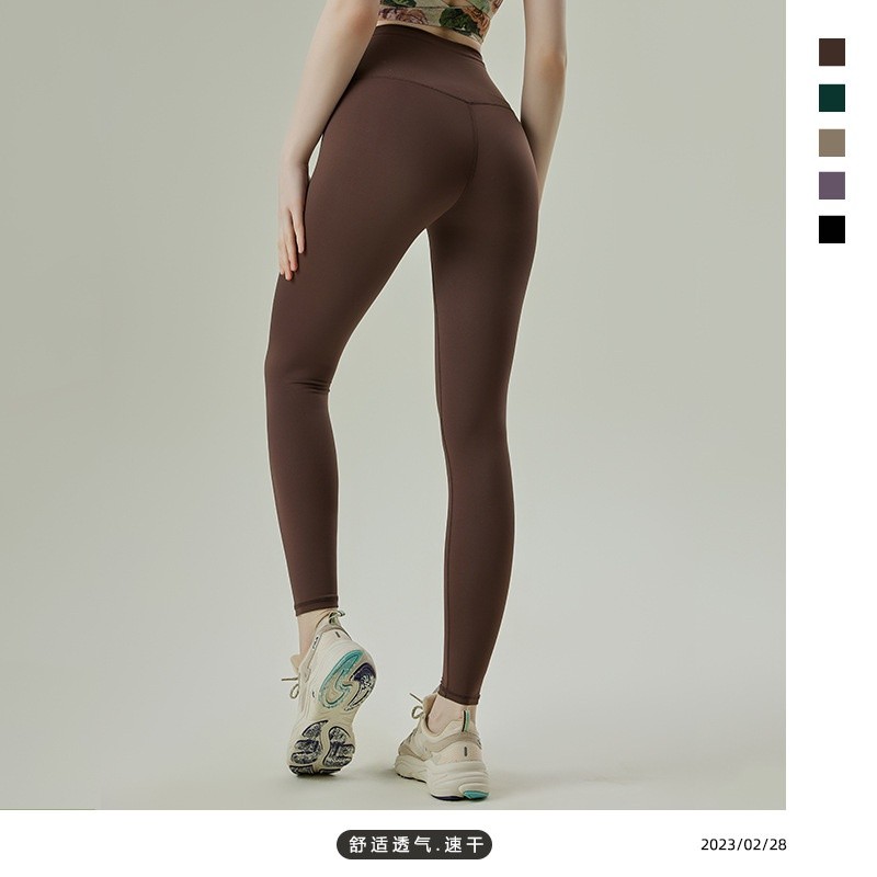 กางเกงโยคะเอวสูงยกก้นความรู้สึกเปลือยไม่มีรอยต่อแห้งเร็วแน่นวิ่งกางเกงออกกําลังกายกีฬาโยคะเสื้อผ้า