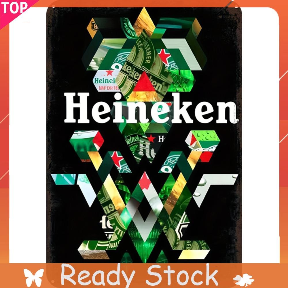 Vintage โลหะ Heineken ป้ายดีบุกสี่เหลี่ยมภาพวาดเหล็ก Wall Bar Decor20x30 ซม.