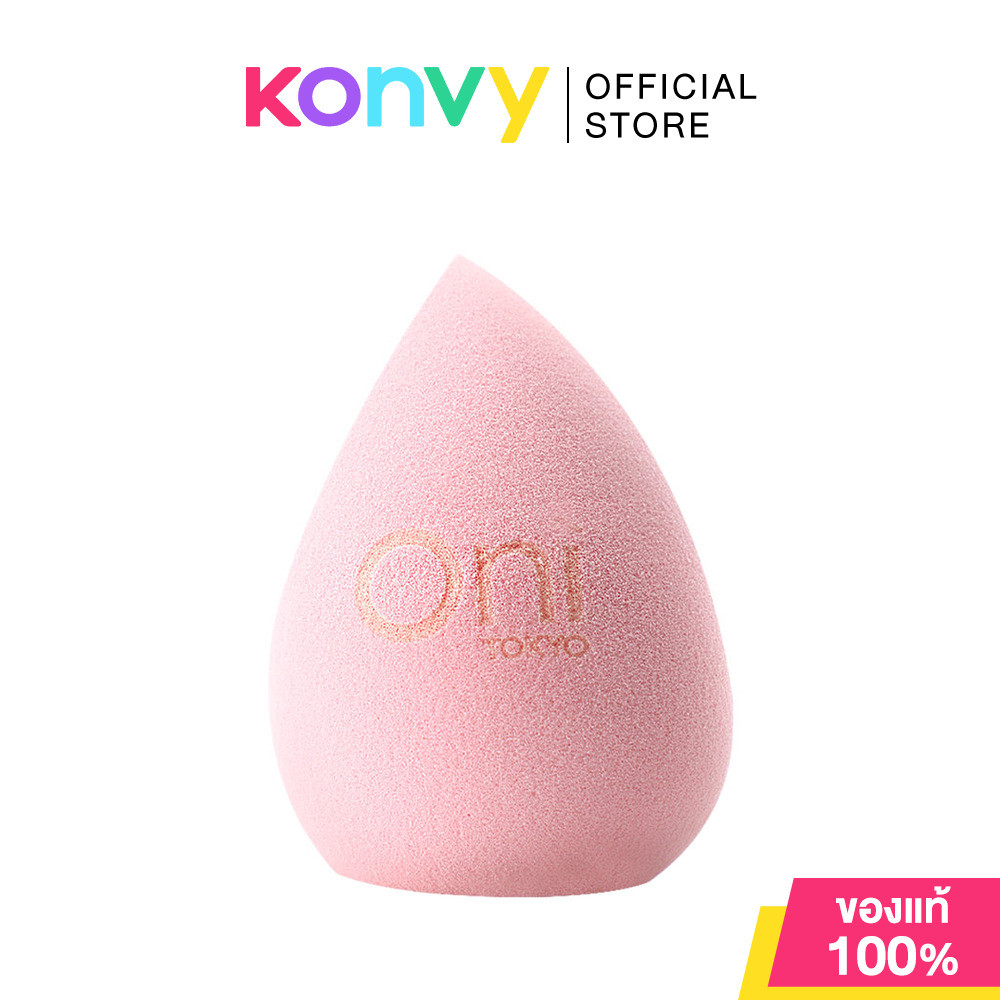 Oni Two-Sided Beveled Soft Sponge #Sakura Pink โอนิ พัฟฟองน้ำสำหรับแต่งหน้า สีชมพู.