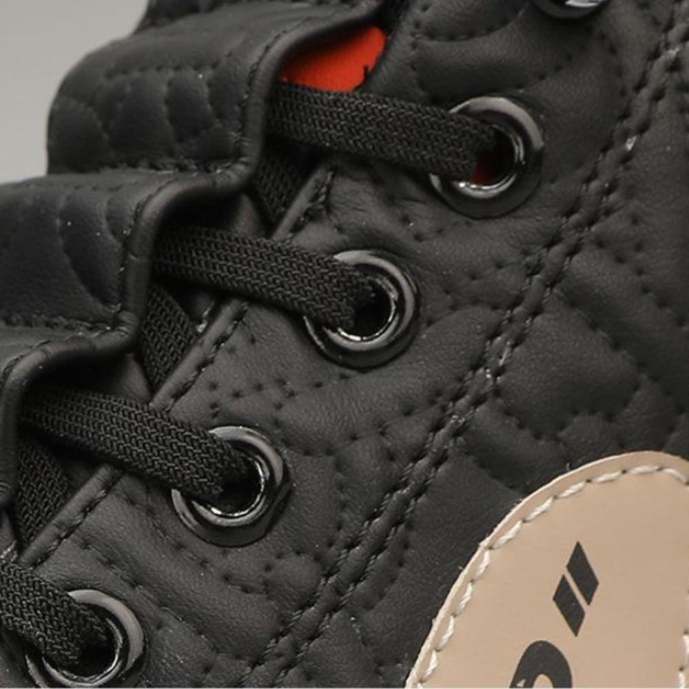 Niuyou Lace Up Board Shoes, PU Leather Platform รองเท้า Soled หนา, Lace Up สบายรองเท้าลําลองแบนกันลื่น