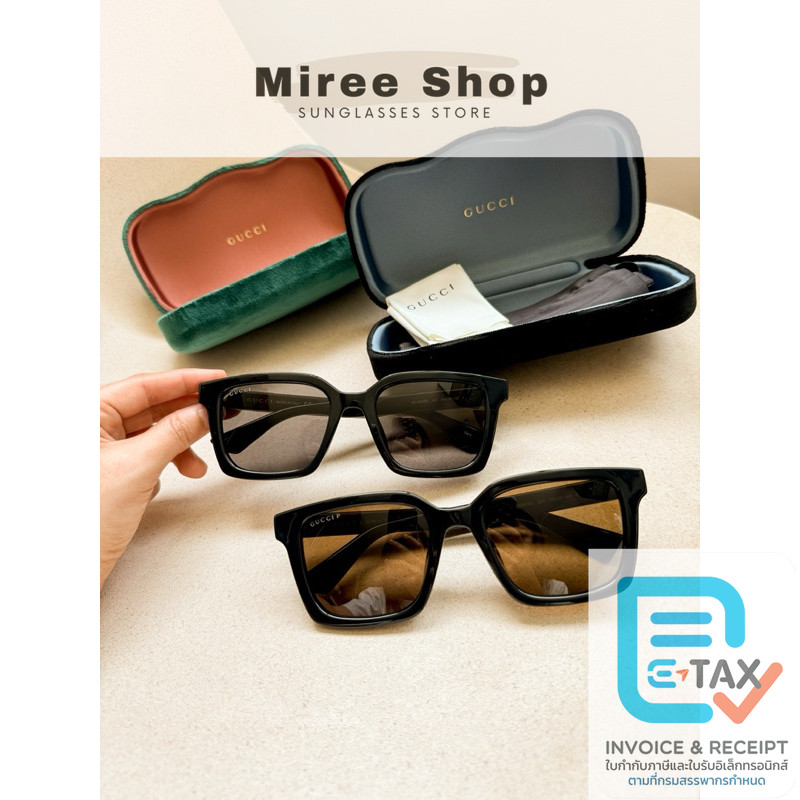 Gucci Classic Bridge Square Sunglasses คลุมหน้าคลาสสิค ใส่สวยทุกคน GG1582SK
