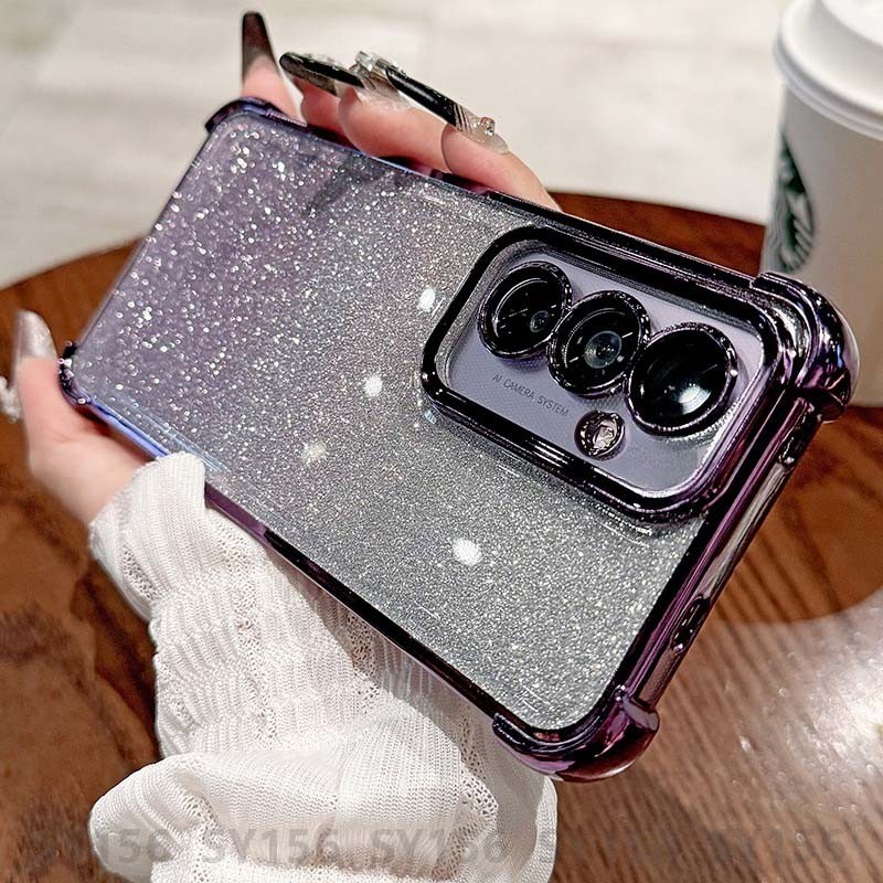 เคส Samsung A17 A57 A37 A56 A55 A36 A07 A26 A54 A53 A73 5G A06 A16 A52 A05s A33 A34 A35 5Gเคสกรณีพร้อมกล้องProtector Glitter ClearหรูหราความงามกันกระแทกหนาAir Cushion Anti-Fall - รูปที่ 4