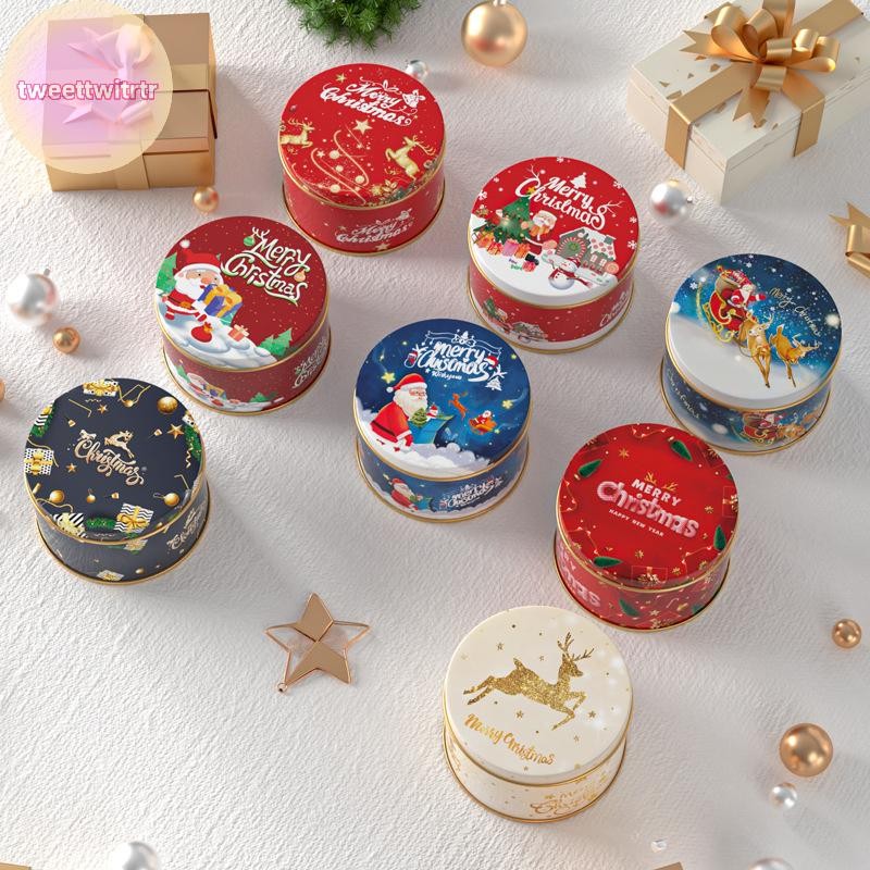 Trwitr คริสต์มาส Old Man Candy Tins ตกแต่งรอบ Tinplate กล่อง Xmas Candy คุกกี้บรรจุภัณฑ์ Jar คอนเทนเนอร์กล่องขนมของขวัญ TH