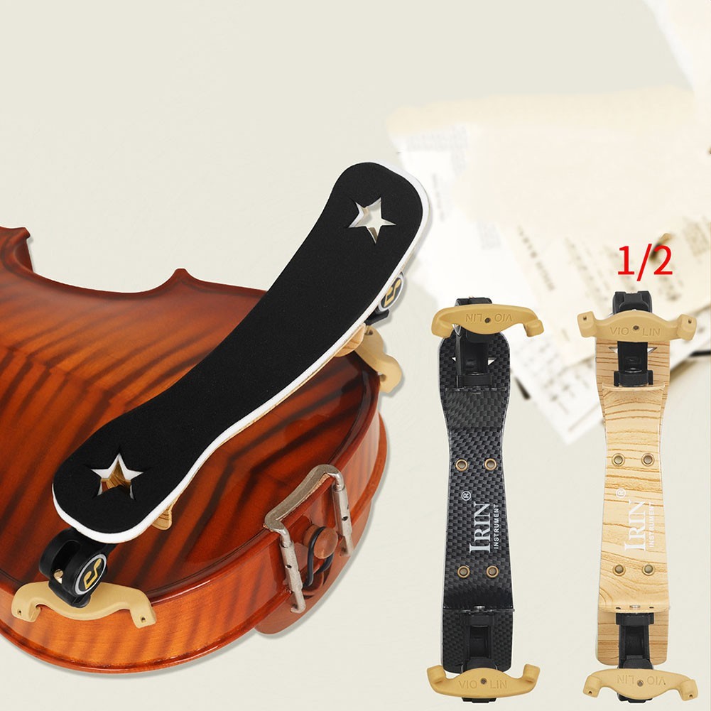 ⭐NEW ⭐Violin Shoulder Rest 1PC Black Metal Silicone Wood Color Shoulder Rest