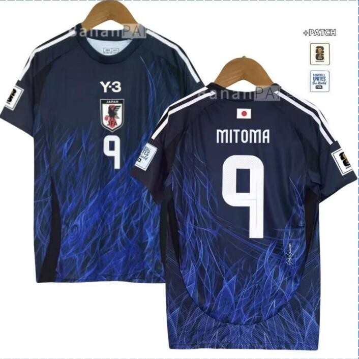 Aaa+fans Issue 24/25 Japan Y3 Home Football Jersey S-2XL เสื้อยืด,สามารถเพิ่มชื่อของคุณและหมายเลขเสื้อยืดฟุตบอลคุณภาพสูง