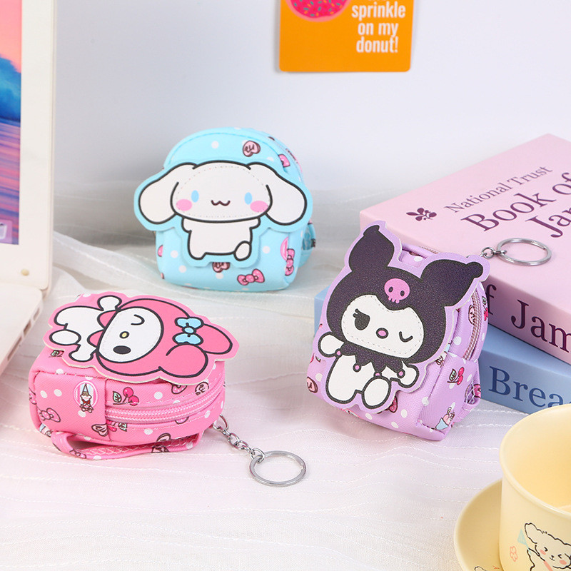การ์ตูน Sanrio Patch กระเป๋านักเรียนกระเป๋าใส่เหรียญน่ารัก Mini Key หูฟังกระเป๋าเก็บ