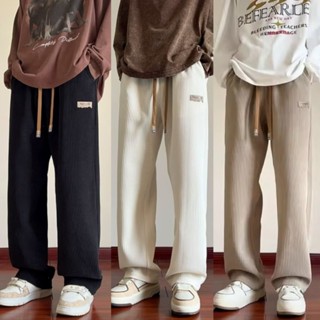 กางเกงขายาวลําลอง ผ้าลูกฟูก ผ้ากํามะหยี่ ทรงตรง แฟชั่นฤดูใบไ…