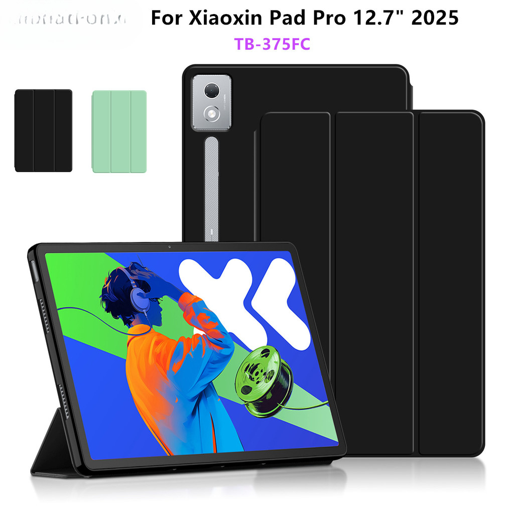 สําหรับ Lenovo Xiaoxin Pad Pro 12.7 2025 กรณีขาตั้ง Soft Back Shell สําหรับ Xiaoxin Pad Pro 12.7 "2025 TB373FU TB375FC Auto Sleep/Wake