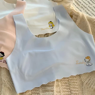 เสื้อชั้นในเด็กผู้หญิง เสื้อซับในเด็กนุ่มสบาย ฟองน้ำบางในตัว ผ้าไหมน้ำแข็ง ยืดได้เยอะ สำหรับเด็กนักเรียน เด็กวัยรุ่น พร้