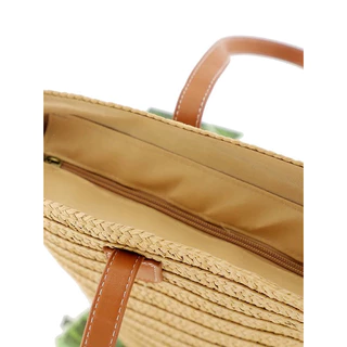 กระเป๋าสาน สายหนัง ทรงshoppping bag minimal P156