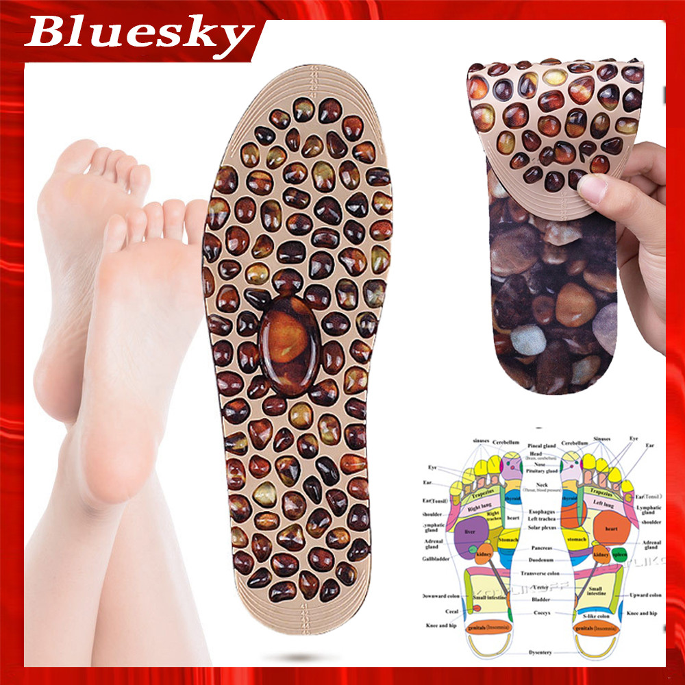เท้า Acupoint นวด Insoles Reflection นวดเท้า Insoles ปวดเท้าบรรเทาปรับปรุงการไหลเวียนโลหิตเลียนแบบ Pebbles เดินหินรองเท้า Pad