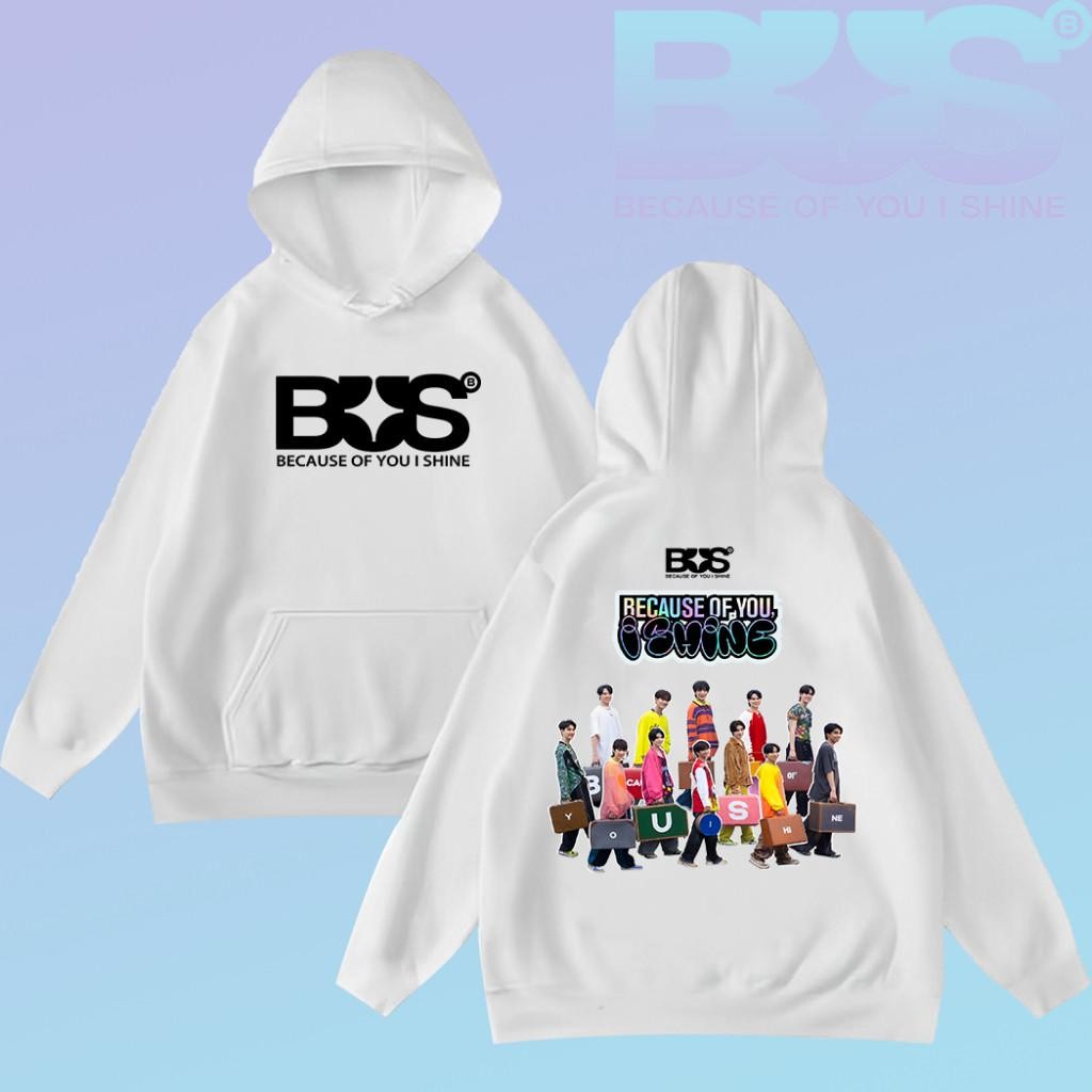 BUS because of you i shine เสื้อฮู้ดแขนยาว พิมพ์ลาย ใส่ได้ ทั้ง ชาย วัสดุเส้นใยโพลีเอสเตอร์ M-3XL#030